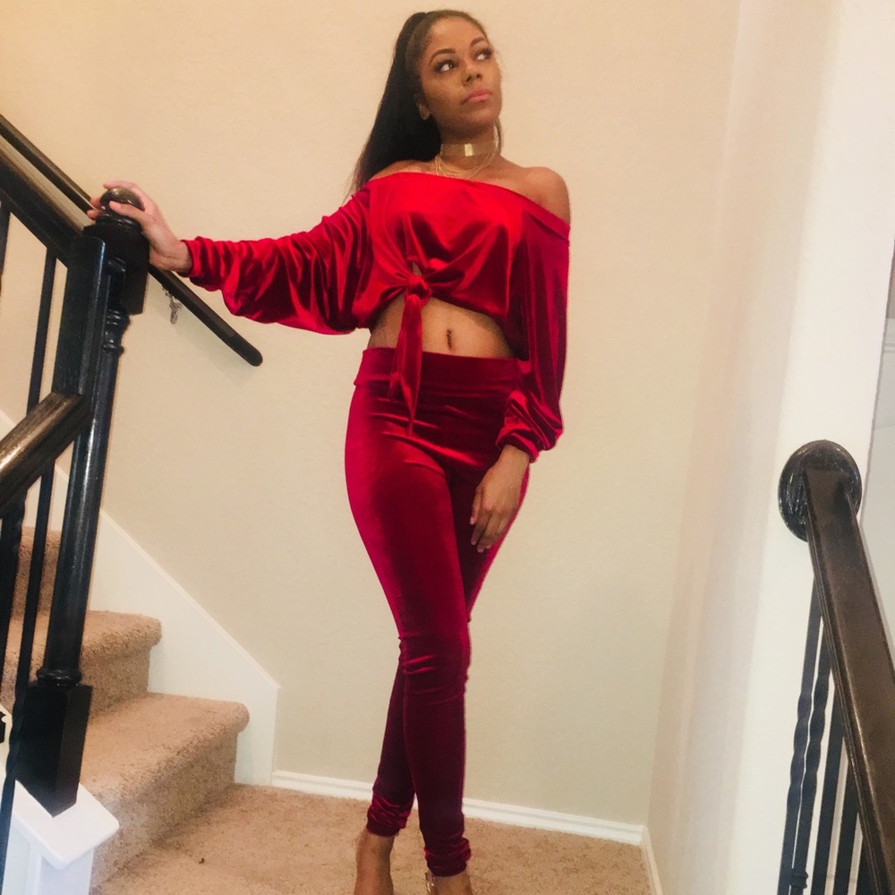 2 piece velour/velvet set